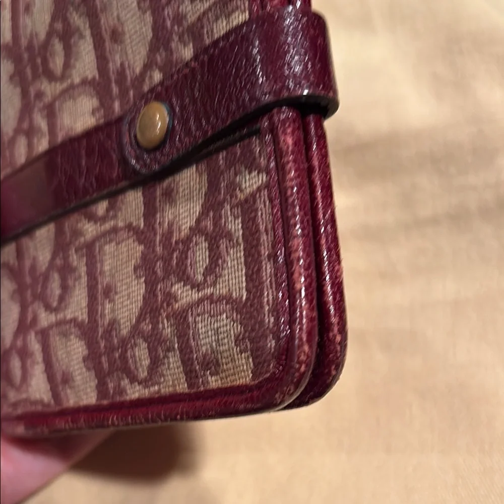 Rare! Christian Dior Red Vintage Trotter Wallet Elegant Compact Design - Picture 11 of 16